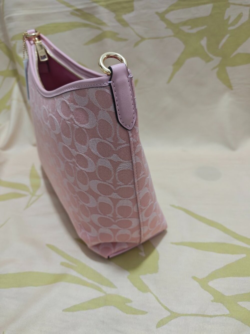Coach Pink Signature Jacquard Hobo Bag, Extra Straps Included - Picture 13 of 13